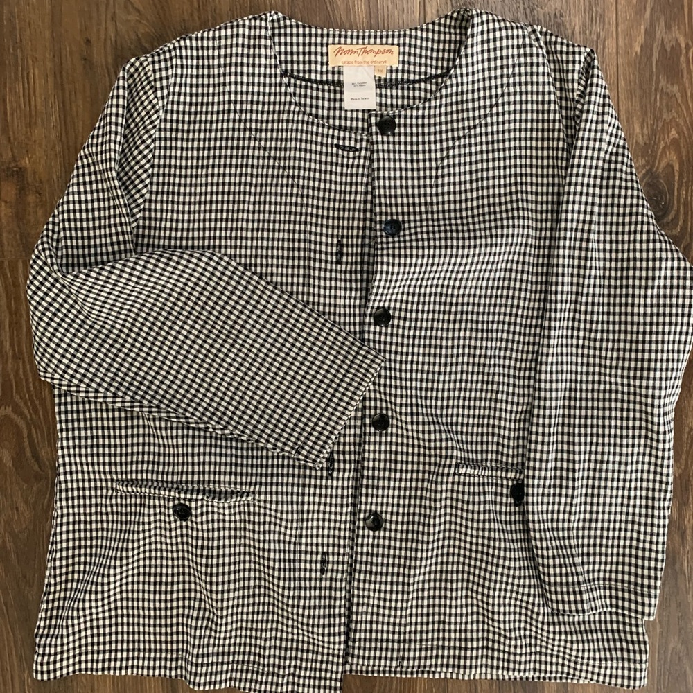 Black and white plaid blazer - light weight